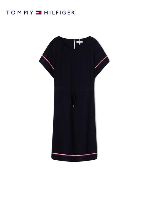 TOMMY HILFIGER 23新款春夏女装时尚拼色条纹系带收腰宽松连衣裙 商品图4