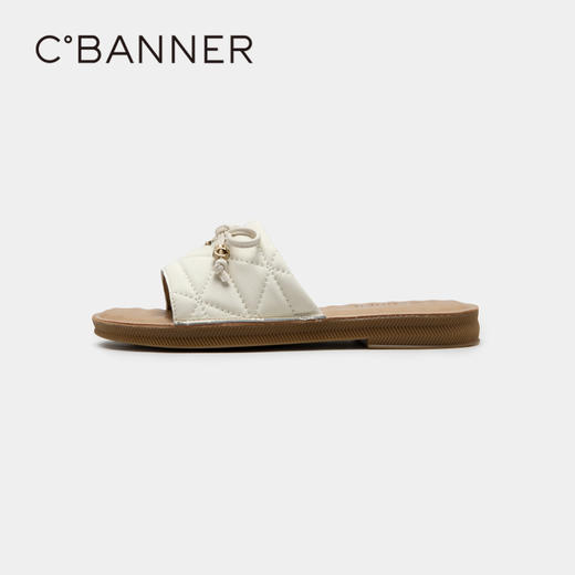 千百度女鞋夏季凉拖鞋法式平底真皮拖鞋踩屎感外穿休闲 A23370832 商品图2