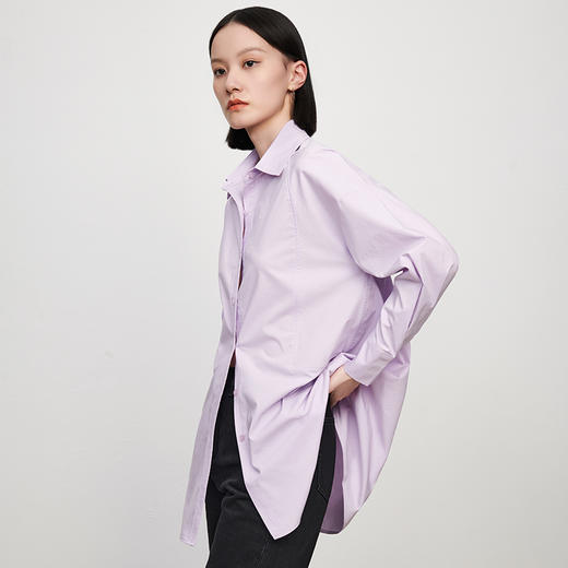 IN AND ON 新款衬衫女休闲宽松时尚简约显瘦全棉上衣21235 商品图1