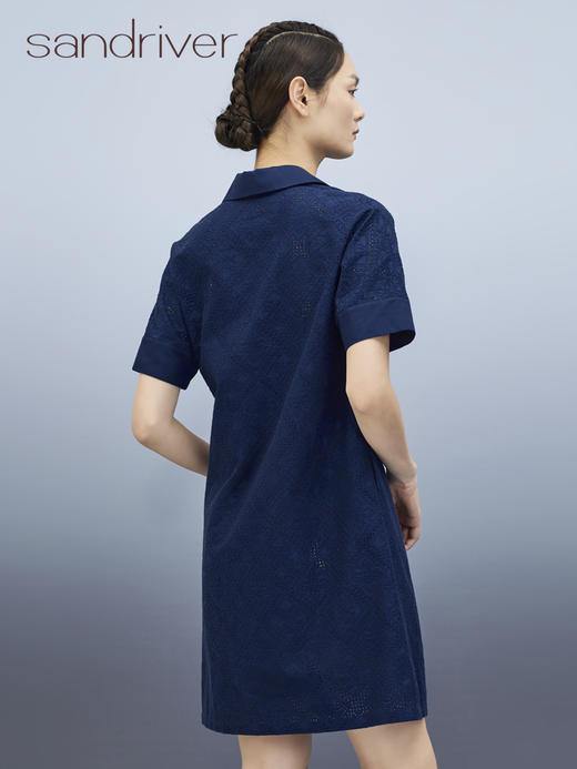 翻领短袖刺绣纯棉连衣裙 SJS95W003W 商品图4