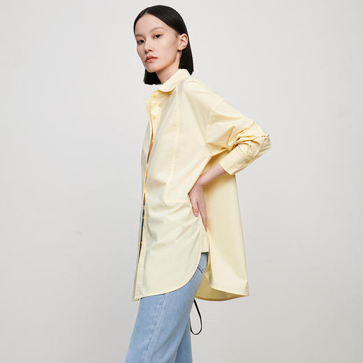 IN AND ON 新款衬衫女休闲宽松时尚简约显瘦全棉上衣21235 商品图4