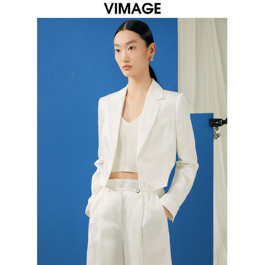 VIMAGE纬漫纪春季新款时尚百搭短款外套女V1903520 商品图3