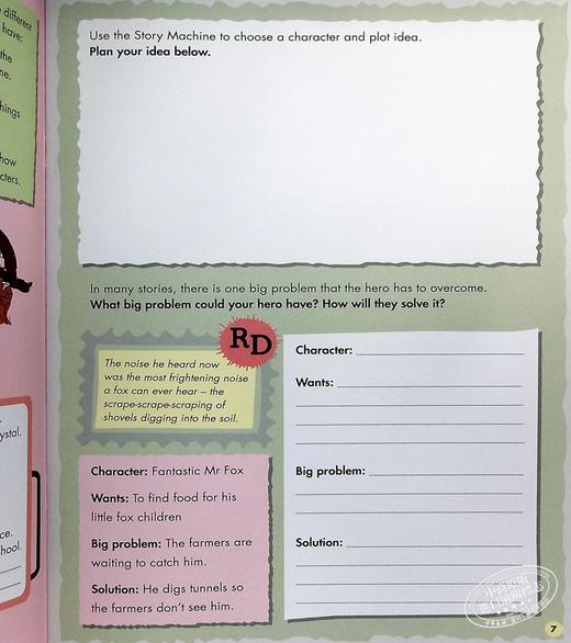 【中商原版】Roald Dahl Creative Writing with Fantastic Mr Fox 罗尔达写作能力 狐狸爸爸 情节写作练习 英文原版 7-11岁 商品图5