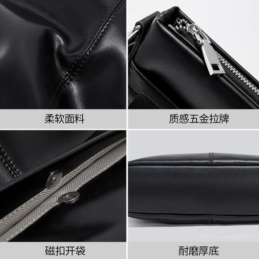 Safiya/索菲娅2023新款二层牛皮商务男款单肩包大容量斜挎包男包SF8135002Y 商品图3