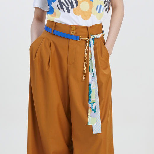 谜底时尚皮带女士2023夏季新款搭配腰带合成革拼接丝带232MQ0916 商品图3