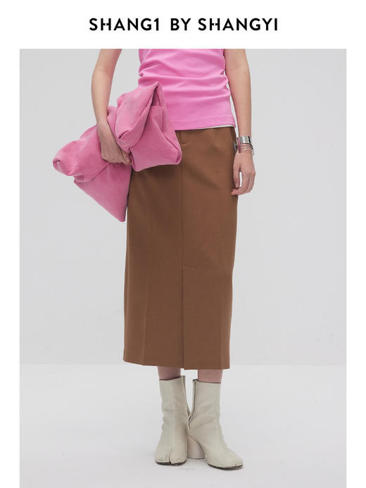 前开衩直筒半身裙 商品图1