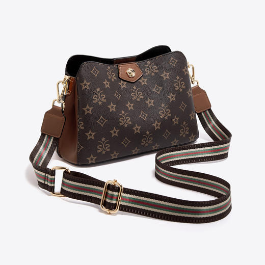 Safiya/索菲娅2023新款印花水桶包大容量单肩包包女式斜挎包女包SF9140052Y 商品图3