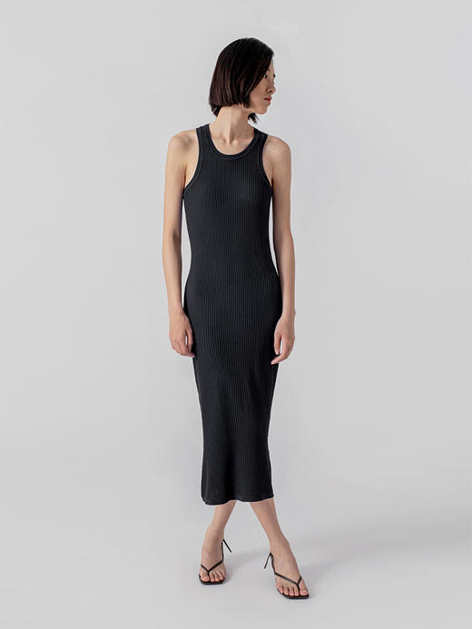 322工房重塑经典人造丝工字针织背心裙2023夏修身连衣裙B034+B048 商品图1