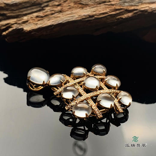 派瑞翡翠 18k金翡翠吊坠 冰种 无色 商品图2