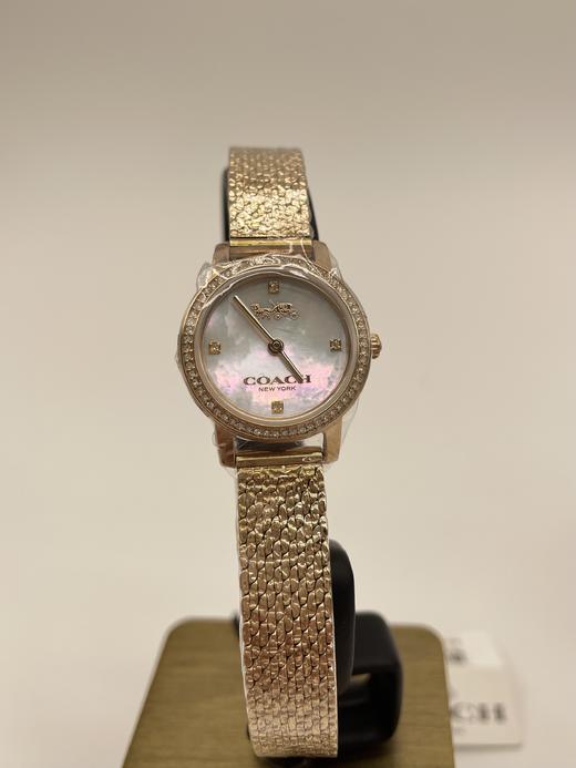 美国COACH 女士手表皮表带金色 商品图9