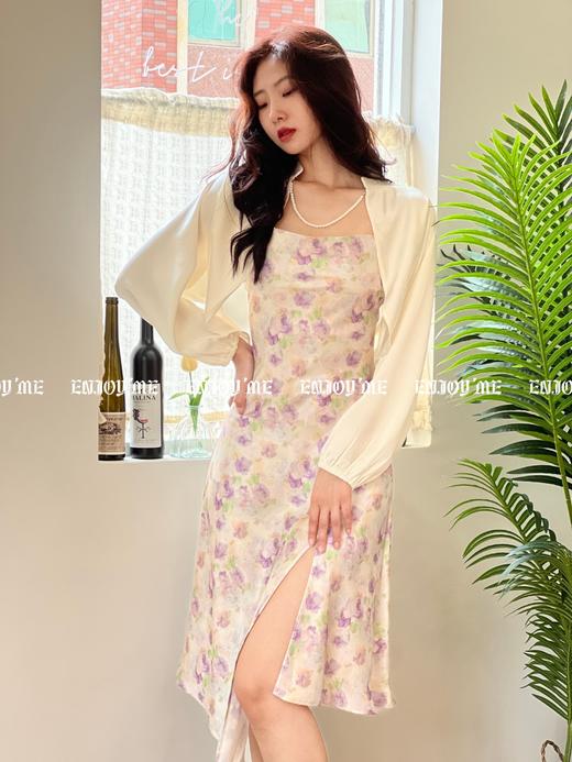 【门店同款】2023年夏季花卉侧开叉吊带裙 150555124 商品图0