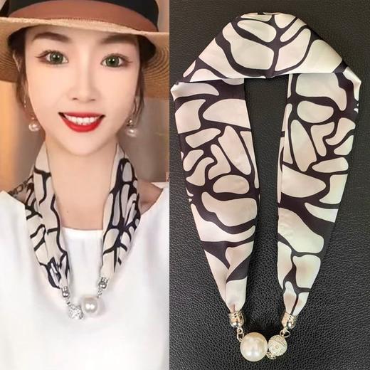 明星同款项链围巾  磁扣年轻气质磁吸扣珍珠项链小丝巾 商品图2