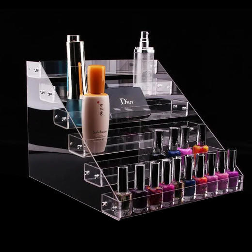 亚克力透明眼影盘收纳指甲油展示架香水护肤化妆品货架陈列置物架 商品图1