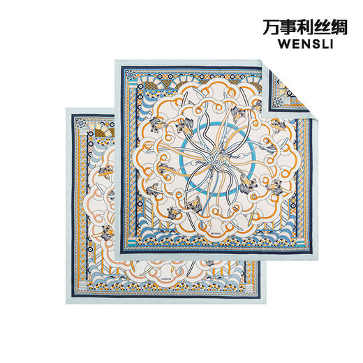 万事利“南国晚风”88厘米双面印花真丝大方巾 商品图2