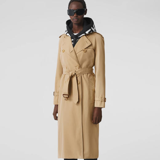 BURBERRY 巴宝莉 女士滑铁卢版型 – 长款 Heritage Trench 束腰风衣 卡其色 8045785 A1366 商品图1