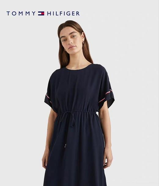 TOMMY HILFIGER 23新款春夏女装时尚拼色条纹系带收腰宽松连衣裙 商品图3