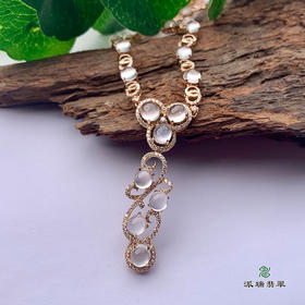 派瑞翡翠 18k金翡翠项链 冰种 无色