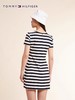 TOMMY HILFIGER   23新款春夏女装时尚通勤蓝白条纹拉链短袖连衣裙 商品缩略图1