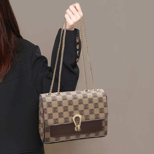 Safiya/索菲娅包包印花2023新款链条包时尚单肩包女式斜挎包女包SF9140066Y 商品图1