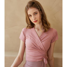 跃牌【洛水之神系列】短袖抽绳交叉瑜伽服 HN122（无胸垫）