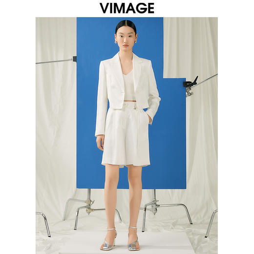 VIMAGE纬漫纪夏季新款时尚修身百搭高腰短裤女V1905516 商品图1