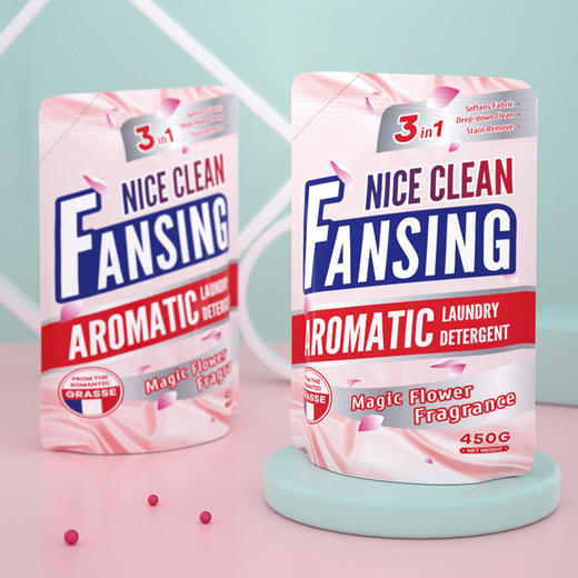 「买一送一！9.9元包邮」蓝漂浣馨洗衣液450g*2袋装 家庭护理护色洁净留香去渍居家日用清洁工具 商品图2