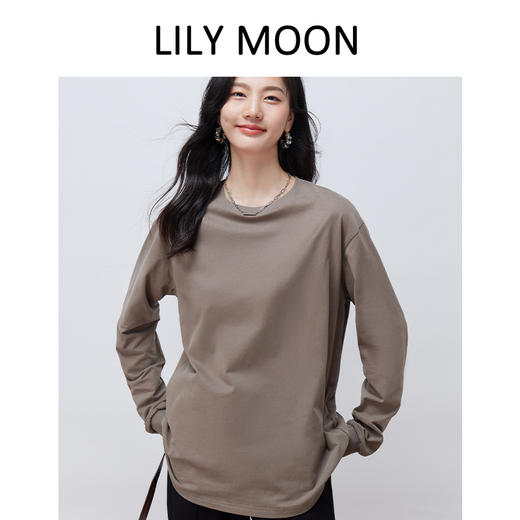 LILY MOON全棉磨毛圆领长袖T恤 商品图6