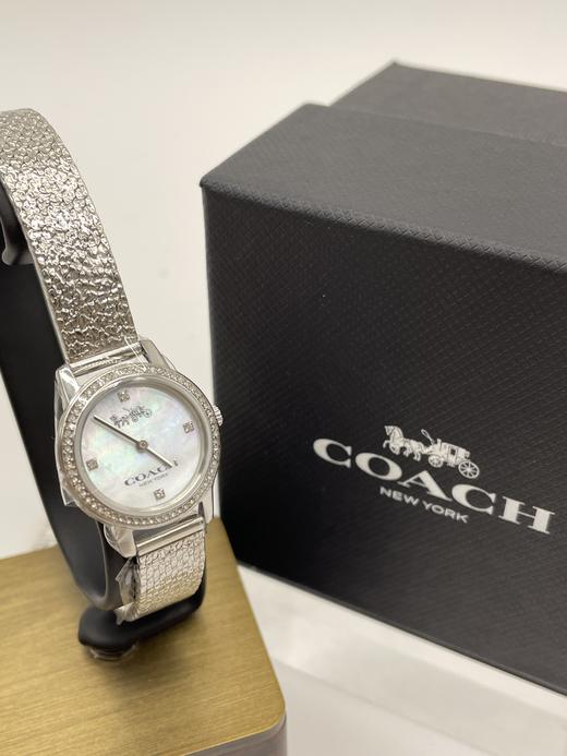 美国COACH 女士手表皮表带银色 商品图2