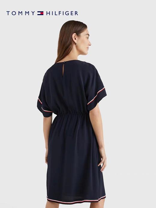 TOMMY HILFIGER 23新款春夏女装时尚拼色条纹系带收腰宽松连衣裙 商品图1