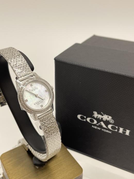 美国COACH 女士手表皮表带银色 商品图1