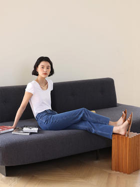 HeyDress法式花边T恤女夏季U领修身显瘦半袖泡泡袖别致短袖上衣