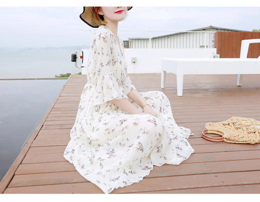 裁缝学苑 AW39女V领收腰连衣裙1:1实物服装纸样剪裁图纸牛皮纸样 商品图2