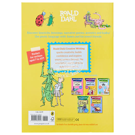 【中商原版】Roald Dahl Creative Writing with James and the Giant Peach 罗尔达写作能力 詹姆斯与大仙桃 诗歌创作 7-11岁 商品图1