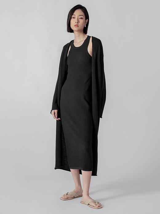 322工房经典再造环保棉针织长开衫2023春夏款时髦宽松长外套B041 商品图3