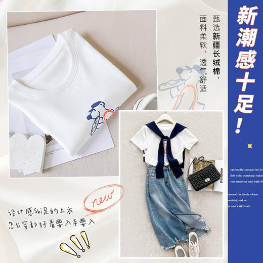 【一线代工厂】女士纯棉韩系休闲T恤衫 商品图4