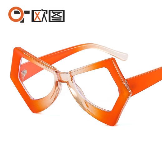【好物推荐】新款个性蝴蝶猫眼彩虹色系平光镜 配镜眼镜框防蓝光眼镜 商品图3