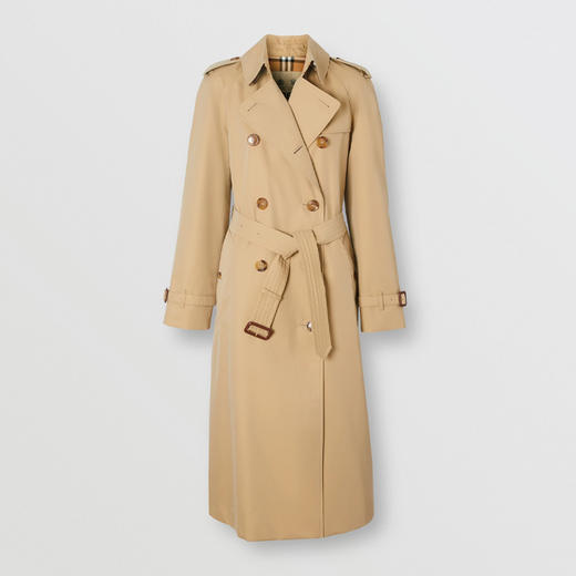 BURBERRY 巴宝莉 女士滑铁卢版型 – 长款 Heritage Trench 束腰风衣 卡其色 8045785 A1366 商品图0