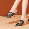 夏季百搭，水钻蕾丝真皮透气包头凉拖YLY-7883-3 商品缩略图0