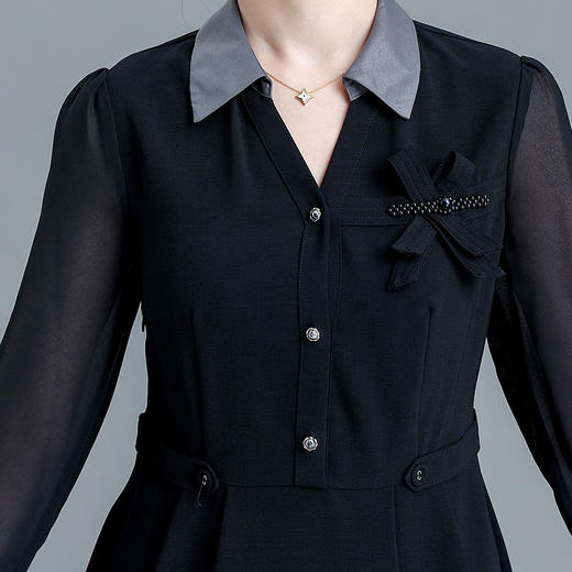 POLO领九分袖修身时尚小衫休闲气质微喇裤两件套QYM-AH-23A1654-L 商品图3