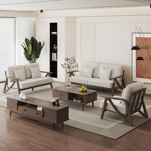 喜梦宝沙发布艺沙发简约现代客厅三人位沙发小户型 商品图0