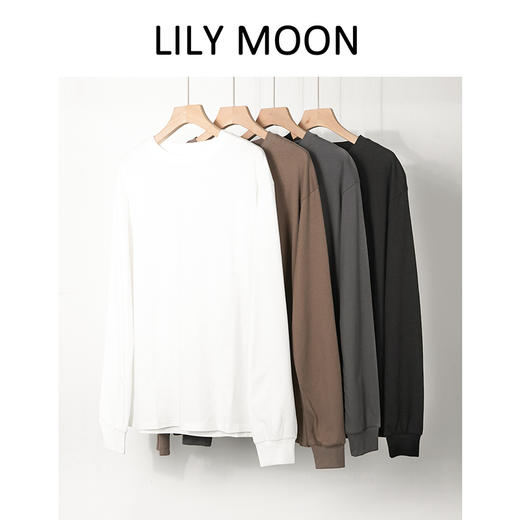 LILY MOON全棉磨毛圆领长袖T恤 商品图1