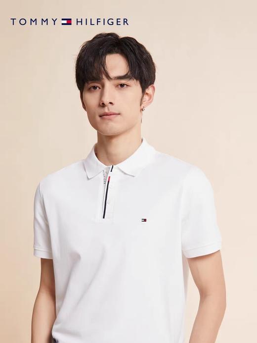 TOMMY HILFIGER 23新款春夏男装丝光棉撞色提花门襟翻领短袖POLO衫30768 商品图3