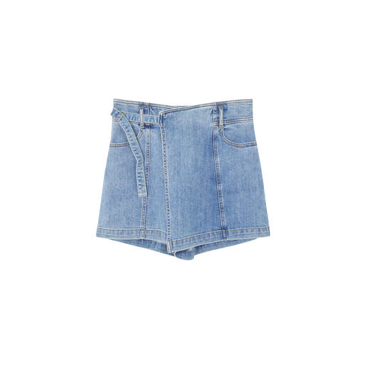 谜底牛仔短裤女2023夏季新款简约时尚百搭A型修身裙裤232MK0564 商品图4