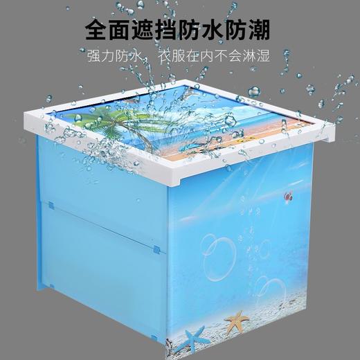 【防水防潮！多功能速开储物收纳箱！】浴室折叠收纳柜置物架 卫生间放衣服储物柜 厕所壁画 免打孔壁挂式超便捷 商品图1