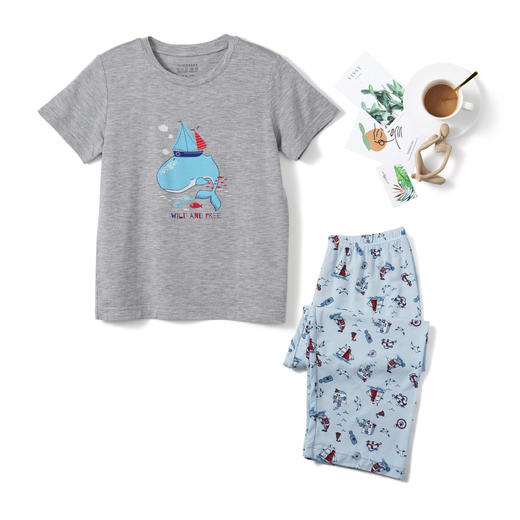 【海洋莫代尔】SCHIESSER德国舒雅儿童睡衣春夏新款莫代尔男童家居服3B/20842H 商品图0