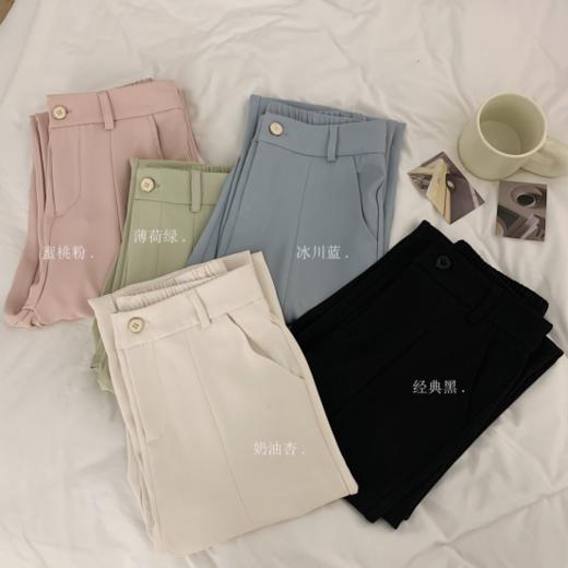 【骆柒柒马卡龙不规则直筒开叉裤】高腰微喇设计+西装面料，效果刚刚好，不会过于休闲和正式 商品图4