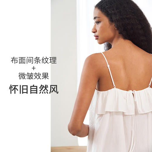 HSIA遐吊带睡裙防凸点轻薄透气抹胸式夏季家居服纯欲风全棉睡衣女【棉提花家居】 商品图2