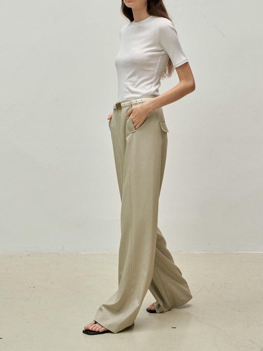 Viktoria Chan | SS23113 Lotti wide trousers [阔腿裤 豆绿 ] 商品图1