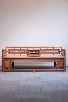 红桥红  家具严选  缅甸花梨（大果紫檀）【200 三围栏杆 小罗汉床 两件套】