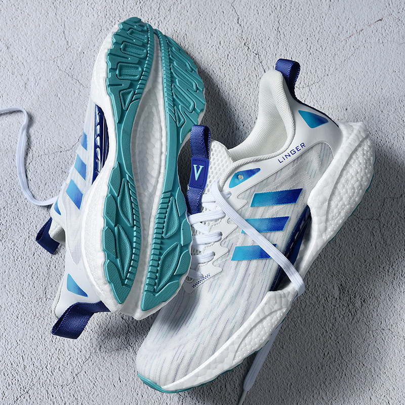 「三款配色！颜值实力派」春夏情侣跑鞋男休闲运动鞋镂空碳板软底三杠小白鞋老爹鞋潮